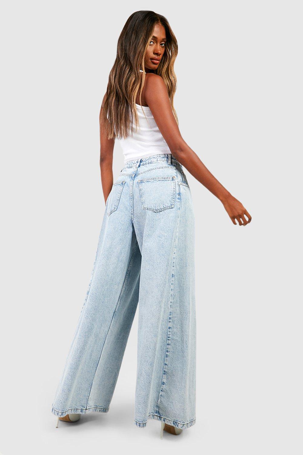 Boohoo wide leg jeans hotsell